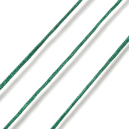 43 Yards Nylon String Friendship Bracelets String 0.8mm Nylon Beading Thread Braided Chinese Knotting Cord Macrame Cords for Kumihimo Necklaces Tassels Jewelry Crafts (Dark Green)