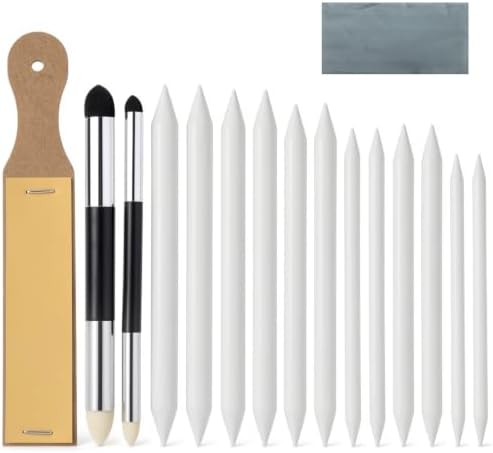 Classicseali 16 Pcs Blending Stumps,Washable & Reusable Blending Stumps for Drawing Set,Pencil Blender for Charcoal Sketching