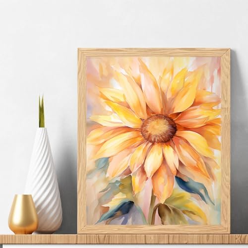 Natuyalo Paint by Numbers Kit for Adults - Sunflower DIY Adult Paint by Number Kits Flowers Acrylic Canvas Painting for Adults Beginners Kids Art Crafts Without Frame, 16x20 Inch