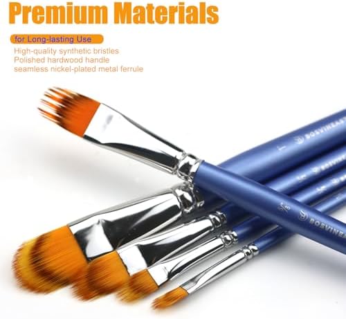 5PCS Grainer Brush Set – Filbert Comb Rake Brushes for Acrylic Painting, Oil & Watercolor, Dual Layer Texture Paint Brushes for Wood Grain, Fur, Grass Effects, Short Handle