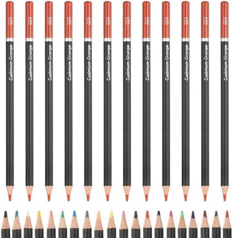 PATIKIL Colored Pencils, Orange Color Drawing Pencils with Oil-Based Cores Art Scrapbook Supplies for Adult Coloring Books Artists Beginners Drawing Sketching, 12 Pcs