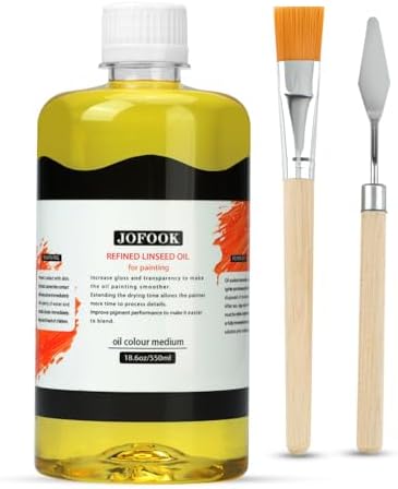 JOFOOK Refined Linseed Oil 550ml – Thinner Medium for Oil Paintings & Art