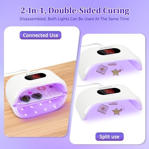 KISREL UV Light Resin,Plug-in Non-Rechargeable 2-in-1 UV Curing Lamp