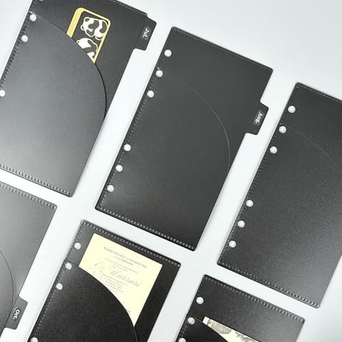 12 A6 Binder Divider Pockets Black Cash Envelopes