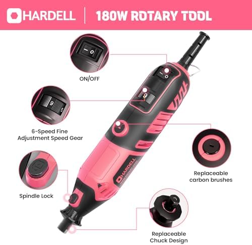 180W Corded Rotary Tool Kit, 8000-35000 RPM 61 Accessories for DIY | Powerful 180W Rotary Tool Kit for Cutting, Sanding, Grinding, Polishing, Engraving & Drilling