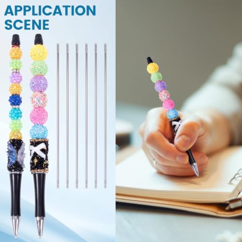 30PCS Beadable Pen Extender Rods, 117mm Beaded Metal Rods, Silver