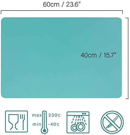 Gartful Extra Large Silicone Mat 23.6 x 15.7 inches, Silicone Crafts Sheets, Jewelry Casting Molds Mat, Desktop Protector, Placemat Pad, Nonstick Nonskid Durable, Set of 2, Black Green