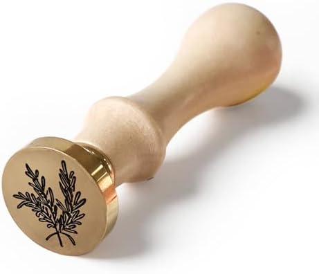 Rosemary Wax Seal Stamp, 3D Embossed Relief Carving Head and Wood Handle for Wax Seal Stamp Kit, Decor ffor Thanksgiving Card/Envelope/Gift Wrap/Wedding Engagement Party Invitation