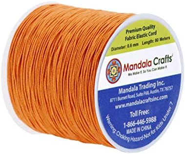 Mandala Crafts 0.6mm Orange Shirring Elastic Thread for Sewing, 87 Yards