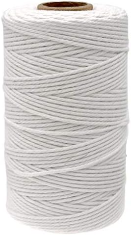 jijAcraft White String, Butchers Twine, 328 Feet 2mm Cotton Twine Strings for Cooking Crafts Gift Wrapping Turkey Sausage Gardening
