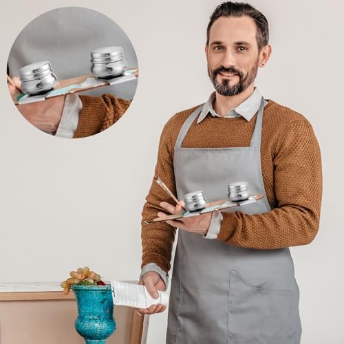 LEIFIDE 3 Pcs Stainless Steel Oil Paint Palette Cups, Drum Shape