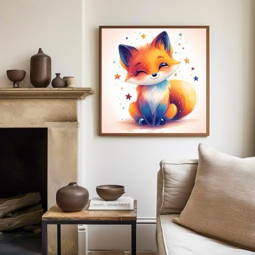 Fox Paint by Numbers Kit for Kids, 8x8 inch