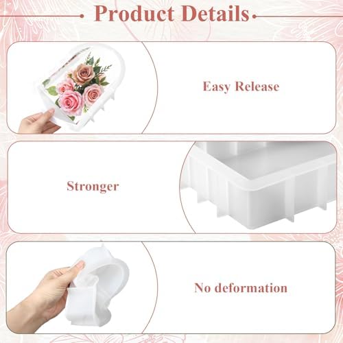 Large Resin Molds 3 PCS Arch Silicone Molds Kit Deep Pour Molds for Epoxy Resin Flower Preservation Furniture Decoration