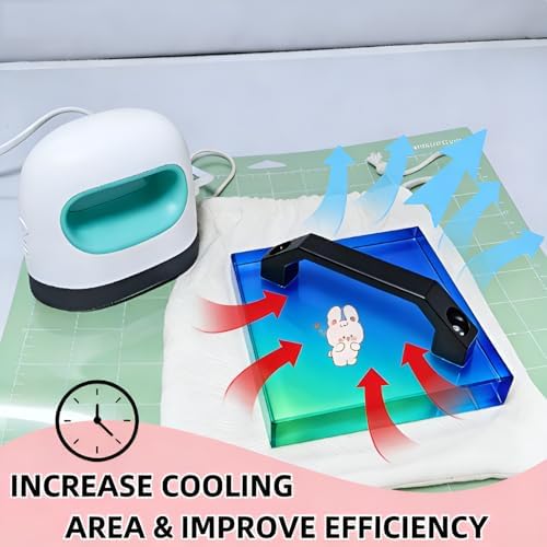 HTV Cooling Block with Handle & Heat Resistant Tape, Craft Tool Cooler Heat Transfer Projects Cooing Tool, Heat Press Accessories for Cricut Sublimation Paper, DTF Transfer Film, Iron on Vinyl