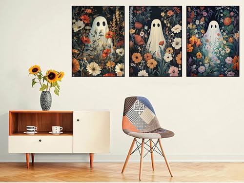 Benjenes 3PCS Halloween Diamond Art Kits for Adults Ghost Diamond Painting
