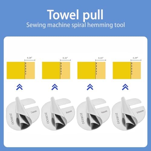 4PCS Universal Sewing Rolled Hemmer Foot for Sewing Machine