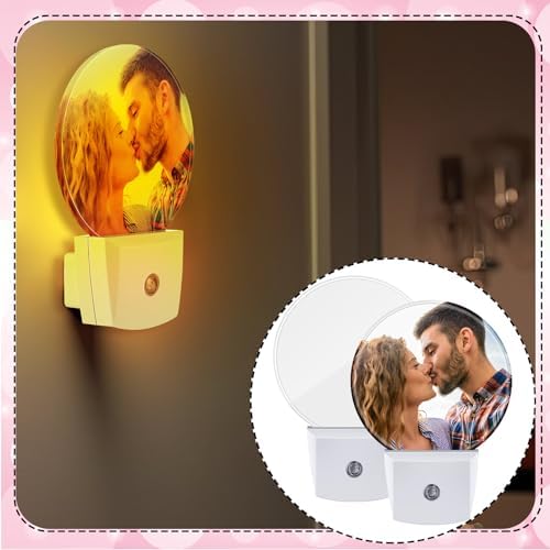 Tujoe 6 Pcs Halloween Plug into Wall Night Light Sublimation Blank, Round