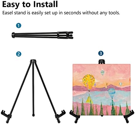 14" Tabletop Instant Display Easel, Black Steel Tripod Easel Stand(1 Pack)