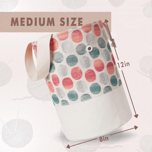 TOGETRUE Yarn Bag, Knitting Crochet Bag, Portable Yarn Storage Bags Organizer for Crocheting Project, Store Skein Ball, Short Knitting Needle (Medium, Point Shape)