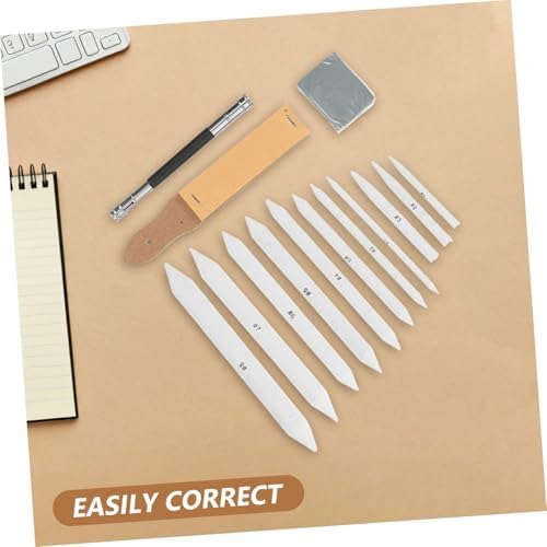 TIDTALEO 33pcs Sketch Drawing Tools Blending Stumps and Tortillions Set with Sandpaper Sharpener Pencil Extension Tool and Erasers for Beginner Artists and Students