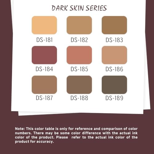 languo Acrylic Paint Markers, 9 Colors Dark Skin Series, Soft Brush Tip
