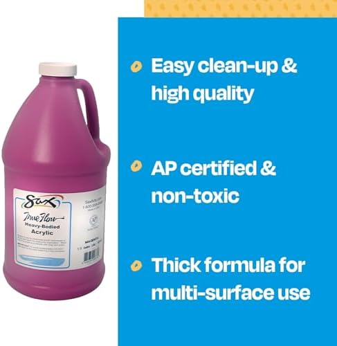 Sax True Flow Heavy Body Acrylic Paint, 1/2 Gallon, Magenta - 408508, 64 Fl Oz (Pack of 1)