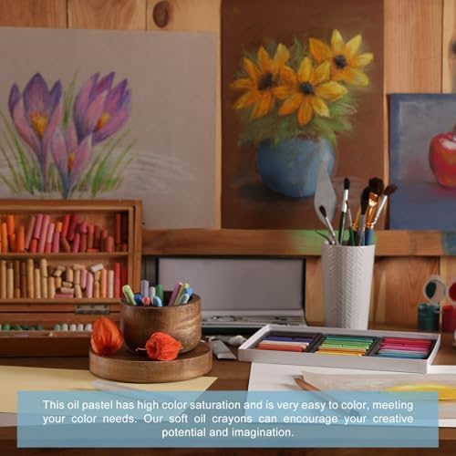 PATIKIL Yellow Orange Oil Pastels, 48Pcs Soft Oil Crayons Pastels Stick Vibrant and Creamy Art Supplies Bulk for Artists Beginners Art Painting Drawing Blending Graffiti Gallery