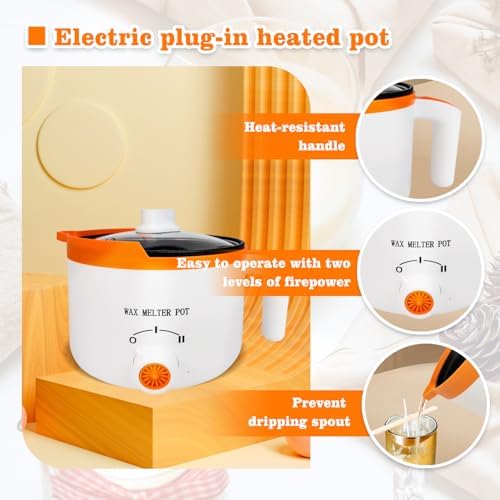 WcoDusak Candle Wax Melting Pot with Spout & Thermometer for Candle Making