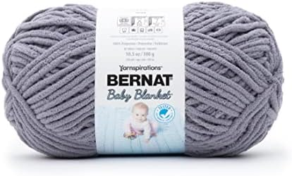 Bernat BABY BLANKET BB Mountain Mist Yarn - 1 Pack of 10.5oz/300g - Polyester - #6 Super Bulky - 220 Yards - Knitting/Crochet