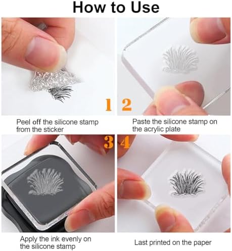 PH PandaHall Grass Weed Clear Stamps for Card Making, Clear Silicone Stamp Transparent Craft Seal Stamp Plants for Photo Scrapbooking Painting Crafting Album Journal Decor
