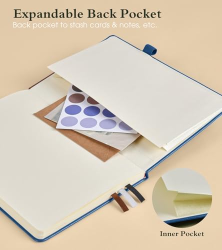 PAIBAS Blank Journal Notebook for Women Men,160 Pages,A5 Hardcover Sketchbook for Drawing, Sketch book, Unlined Notebooks for School,Work, Note Taking,Travel Journals for Writing 5.8"x8.5" (Navy)