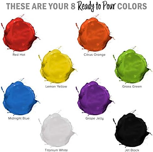 Pouring Masters 8 Color Ready-to-Pour Acrylic Pouring Paint Set