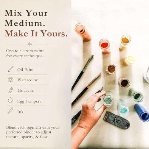 Natural Earth Paint Pigment Sample Pack – 20 Non-Toxic, Archival Earth & Mineral Pigments for DIY Paint – Eco-Friendly, Sustainably Sourced Colors – No Fillers or Additives