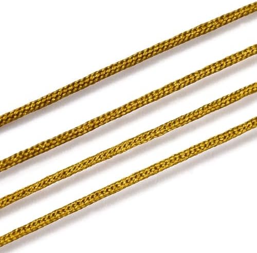 Nylon String for Bracelets, 0.6mm Nylon Cord Nylon Beading Thread 43 Yards Friendship Bracelet String Chinese Knotting Cord for Kumihimo Necklaces Tassels Jewelry Crafts (Goldenrod)