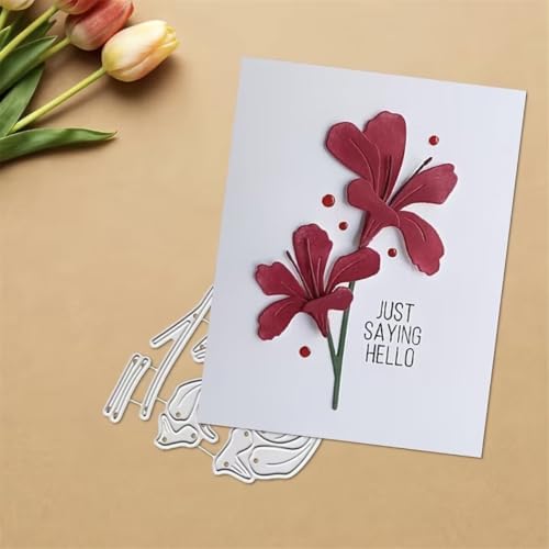 Scrapbooking Die-Cuts for Card Making, Christmas Metal Cutting Dies, Paper Craft Punch Template, Background Embossing Stencils, DIY Album Décor (Bouquet-7.3x6.3cm)