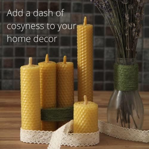 CraftersAvenue Beeswax Candle Making Kit - 16 Beeswax Sheets for Candle Making - Size 5 x 8 in - Make Your Own Rolled Candle - Candle Making Supplies - Yellow