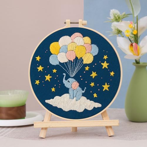 FEIYUENO 3 Sets Embroidery Starter Kits for Beginners Adults (Ballon)