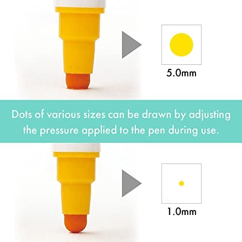 Kuretake CLEAN COLOR DOT Single Mild Smoky 6 colors set, Flexible dot tip marker, for Journals, Crafts, Illustration, Lettering, Planners, for Adult, Kids, Made in Japan