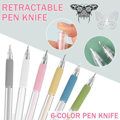 Craft Cutting Tools, 25 Pcs Knife Pen with Mini Sharpener