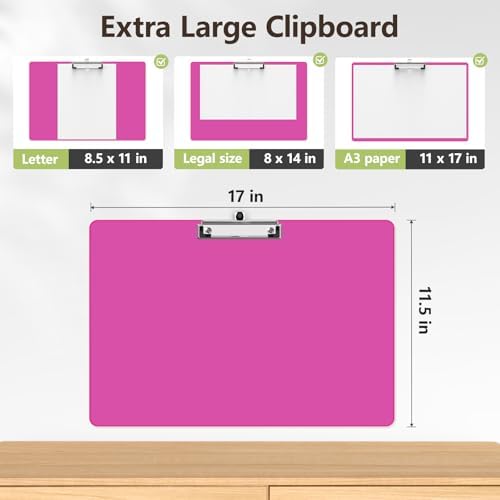 Extra Large Clipboard, 11 x 17 Red Plastic Drawing Board