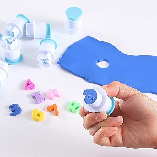 26PCS/Set Cookie Stamp Impress Cookie Cutters Alphabet Letter Cake Biscuit Mold Letter Shape DIY Cookie Biscuit Alphabet Cake Tool Embosser Cutter (Upper Case Shape with Number)