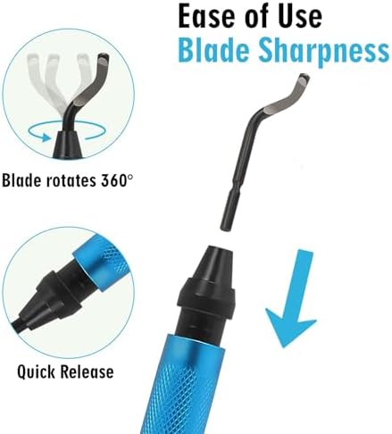 VASTOOLS Deburring Tool Set, 12PCS 3D Printer Cleaning Kit with 10 Blades & Micro Wire Cutter for Resin Plastic Metal Model Trimming and Burr Removal