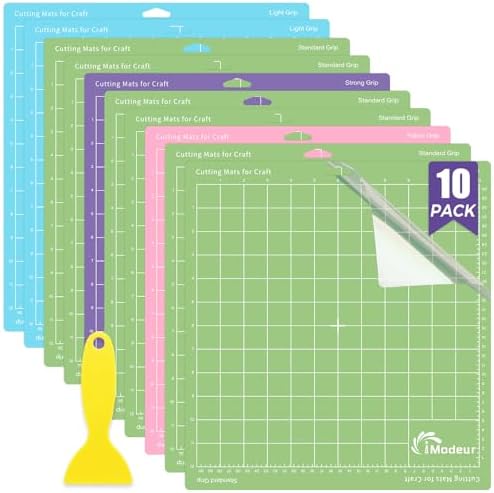 IModeur 10 Pack Cutting Mats -12"x12" Cutting Mats for Cutting machine Accessories - Mats for Explore Air 2/ Maker 2/3
