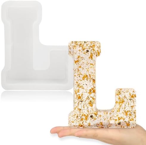 Gartful 7 Inch Large Letter Molds for Resin, 3D L Capital Alphabet Epoxy Resin Mold, A to Z Thick Resin Letter Molds for Making Letters, Word Sign Art, DIY Crafts, Making Cake, Party Home Decor