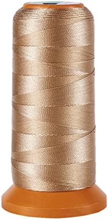 601Yards 0.5mm Nylon Sewing Thread Polyester Leather Cord Beading String Macrame Cord Rope for DIY Necklace Bracelet Handcraft Leather Sewing Bookbinding Tan