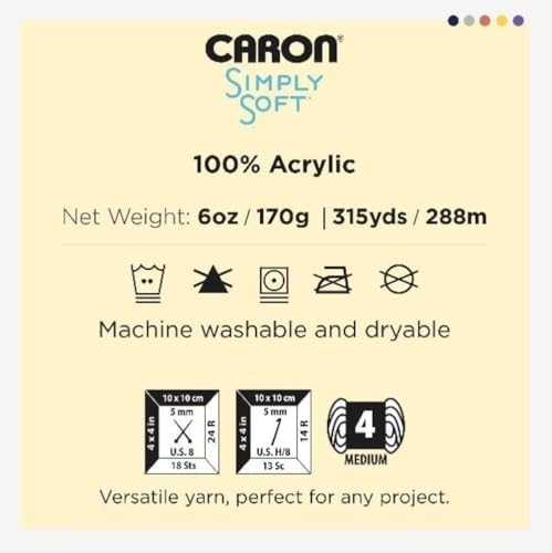 Caron Simply Soft Party Yarn, 3 oz, Medium Worsted 4 Gauge, - Fuchsia - For Crochet, Knitting & Crafting