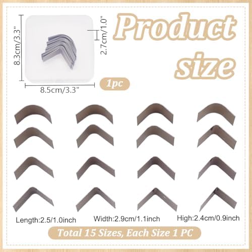 PH PandaHall Leather Corner Punch Set,15 Sizes 2 Style Corner Edge Trimmer High Carbon Steel Circle Cutter Tool Kit Triangular R2 R18 Cutting for Wallet Belt Purse Handmade DIY Leather Craft