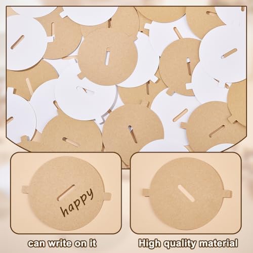 AHANDMAKER 240PCS Candle Dust Covers 2 Colors Paper Candle Pull Tab Lids Candle Decoration, Candle Topper Protection Accessories, Craft Fragrance Dust Protection 2.12 Inch