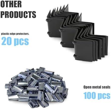 Heavy Duty Banding Strapping kit Contain 1/2" x3200" Polypropylene Packaging Straps & 100 Metal Seals 20 Plastic Edge Protectors Tensioner with Cutter Sealer Tool Glove