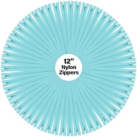 Mandala Crafts 80 PCs Turquoise Closed-End 12 Inch Nylon Zippers for Sewing